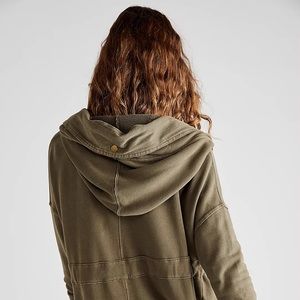 Free people distressed army green cardigan size medium